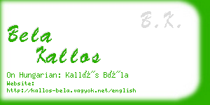 bela kallos business card